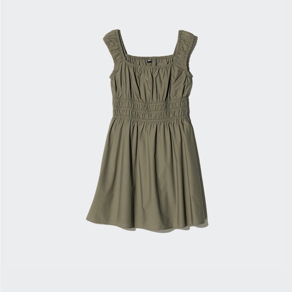 Uniqlo Cotton Gathered Mini Dress
OLIVE, XXS